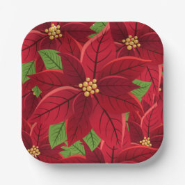 Christmas Poinsettia Pappteller