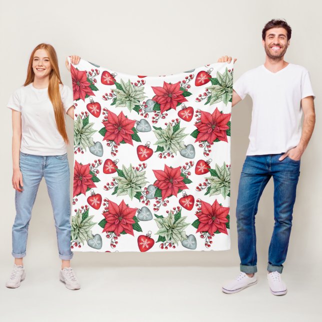Christmas Poinsettia Pattern Fleecedecke (Beispiel)