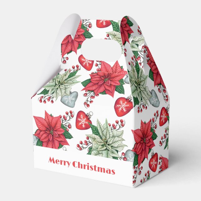 Christmas Poinsettia Pattern Geschenkschachtel (Vorderseite)