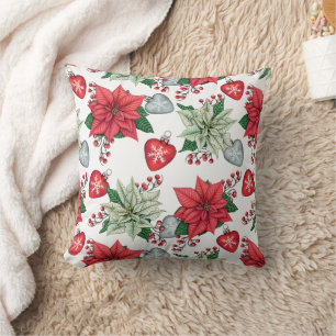 Christmas Poinsettia Pattern Kissen