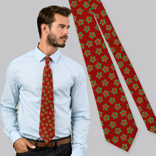 Christmas Poinsettia Pattern Krawatte