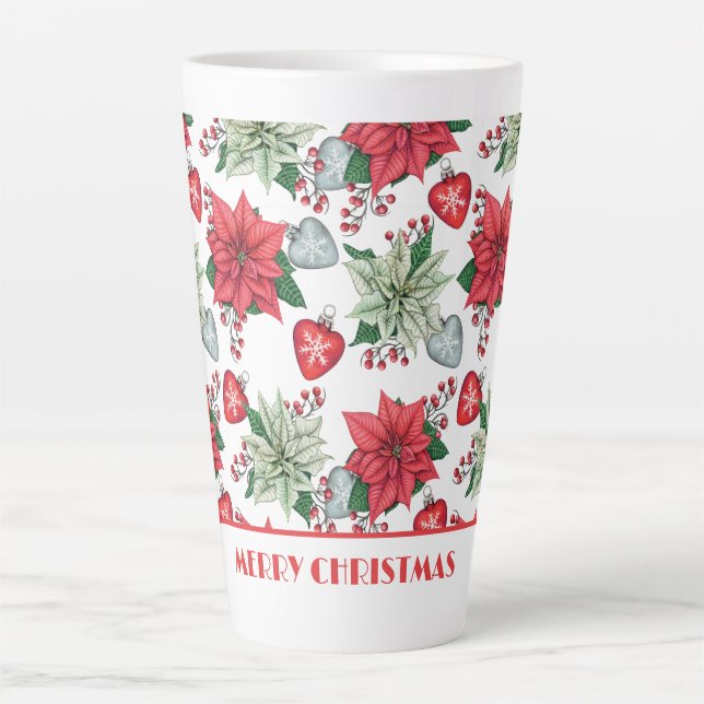 Christmas Poinsettia Pattern Milchtasse (Vorderseite)