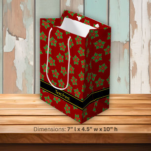 Christmas Poinsettia Pattern Mittlere Geschenktüte