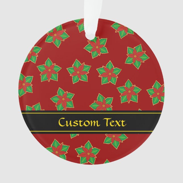 Christmas Poinsettia Pattern Ornament (Vorderseite)