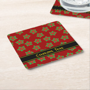 Christmas Poinsettia Pattern Rechteckiger Pappuntersetzer