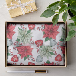 Christmas Poinsettia Pattern Seidenpapier
