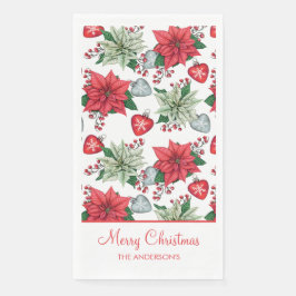 Christmas Poinsettia Pattern Serviette