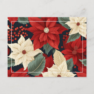 Christmas Poinsettia Postkarte