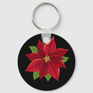 Christmas Poinsettia Schlüsselanhänger