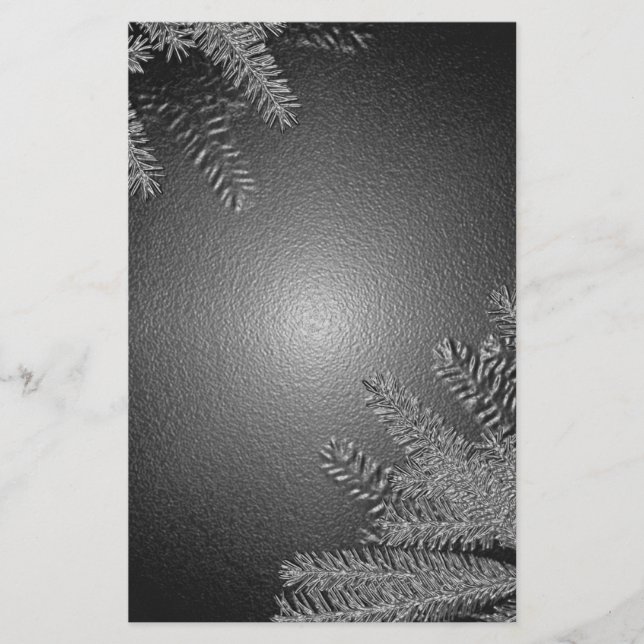 Christmas Poinsettia Schwarz und Grau Briefpapier (Vorderseite)