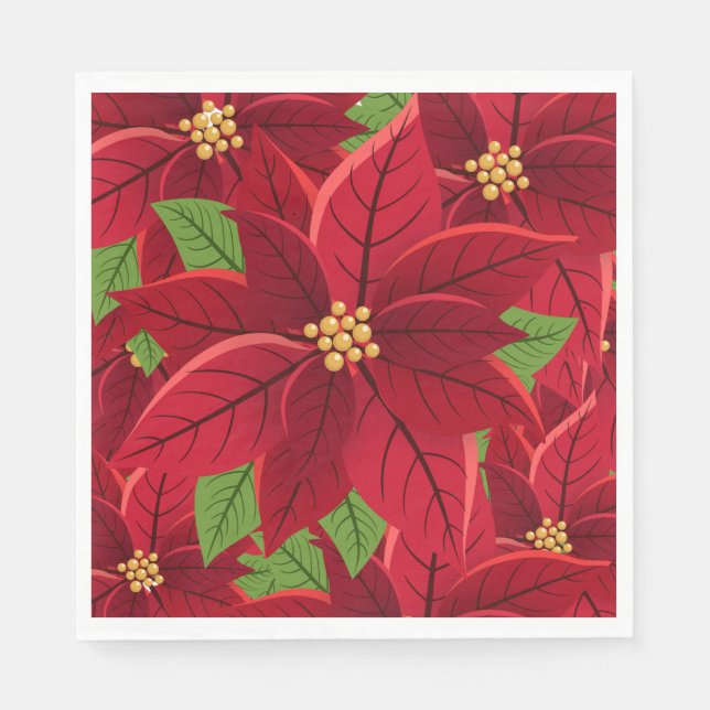Christmas Poinsettia Serviette (Vorderseite)