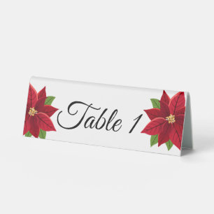 Christmas Poinsettia Table Zelt Zeichen Tischaufsteller