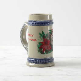 Christmas Poinsettia Welpe Designed Tasse Stein