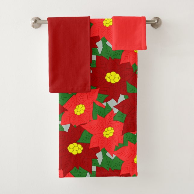 Christmas Poinsettias Badhandtuch Set (Insitu)