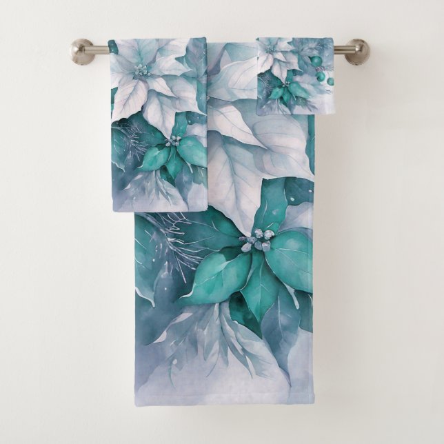 Christmas Poinsettias Badhandtuch Set (Insitu)