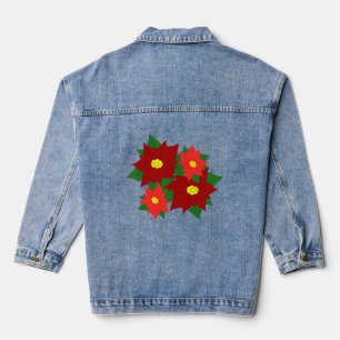 Christmas Poinsettias Jeansjacke