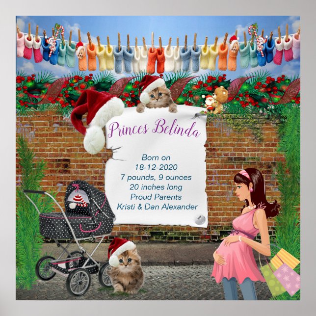 Christmas Polka-Dot Street Szene Art Poster (Vorne)
