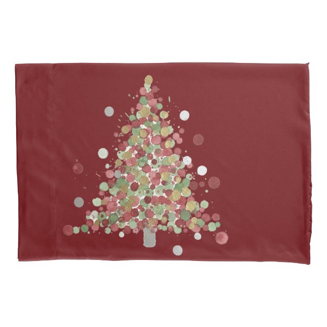 Christmas Polka Dot Tree Holiday Kissenbezug (Vorderseite)