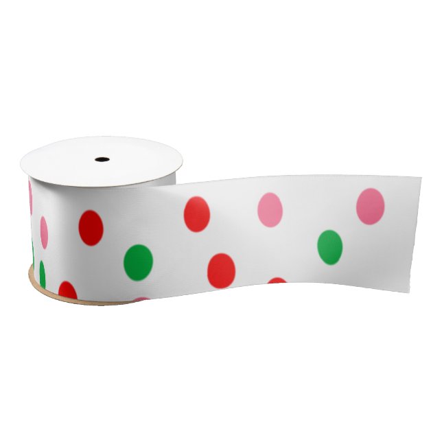 Christmas Polka Dots Satinband (Spule)