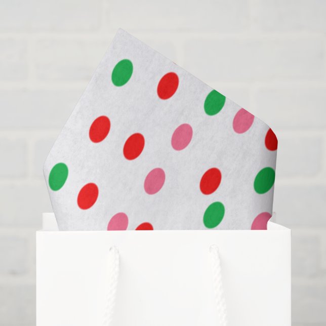 Christmas Polka Dots Seidenpapier (Geschenk Tasche)