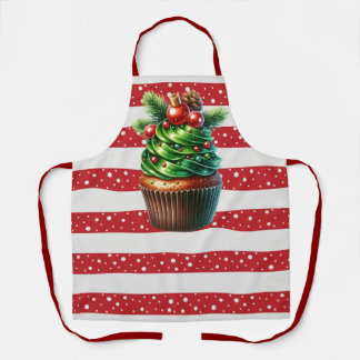 Christmas Polka Dots und Cupcake Schürze