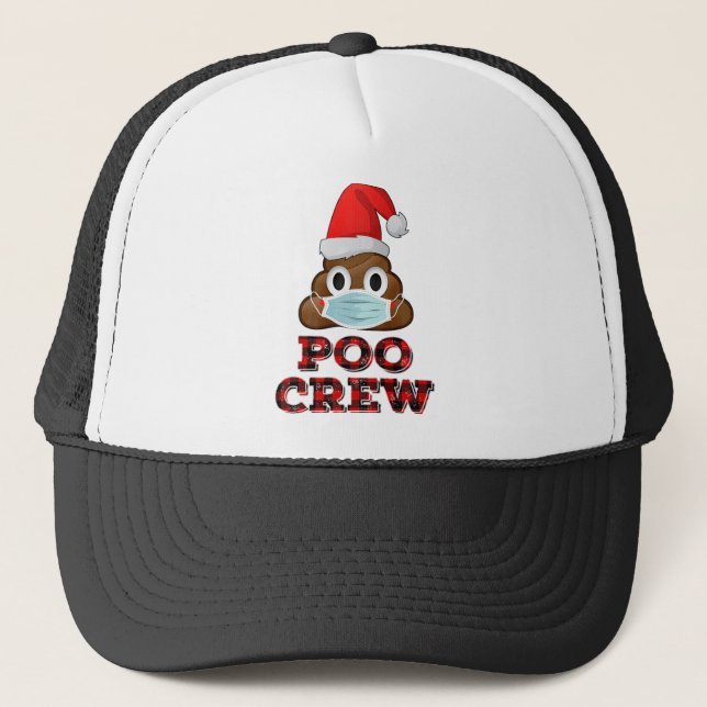 Christmas Poo Crew Shirt Face Mask Poop Emoji Red Truckerkappe (Vorderseite)
