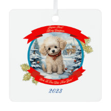 Christmas Poodle Dog
