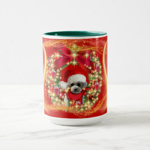 Christmas Poodle Golden Harp Tasse
