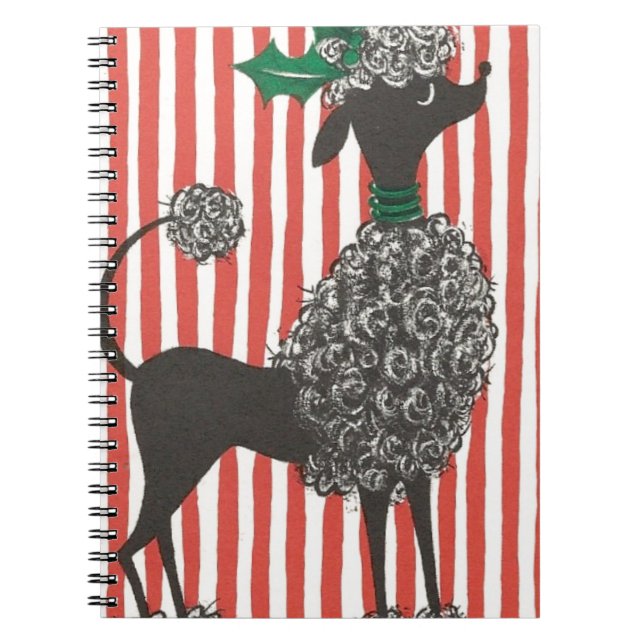 Christmas Poodle Notizblock (Vorderseite)