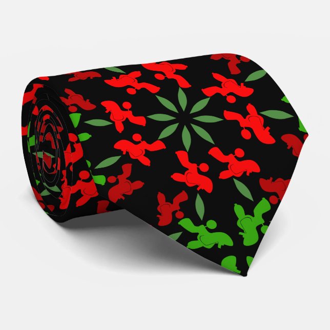 Christmas Poodles Krawatte (Gerollt)