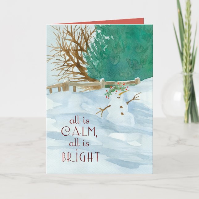Christmas Praying For You Snowman Religious  Karte (Vorderseite)