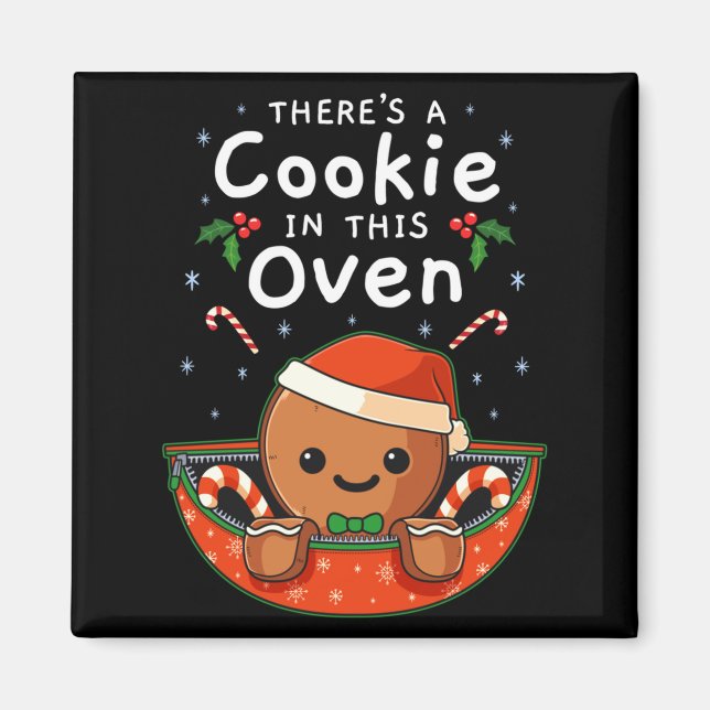 Christmas Pregnancy Gingerbread Man Baby Cookie In Magnet (Vorne)