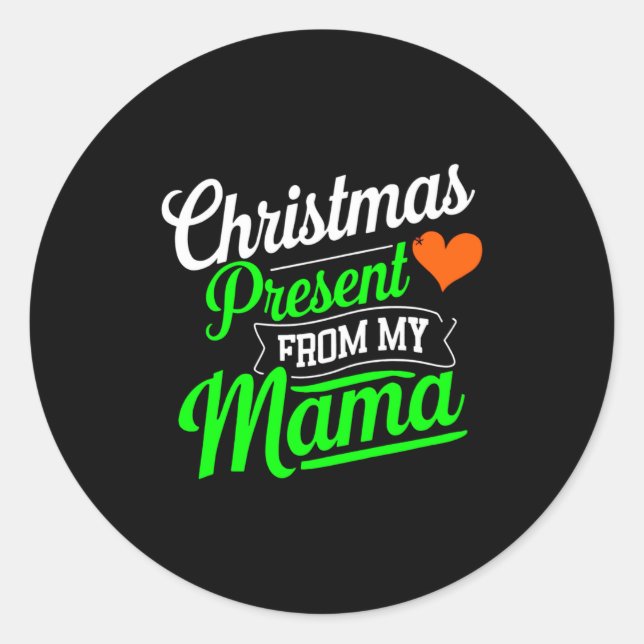 Christmas Present From My Mama Digital Art  Runder Aufkleber (Vorderseite)