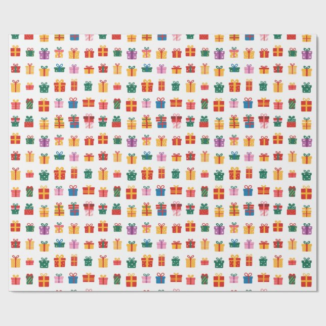 Christmas Presents And Gifts Colourful Packaging Geschenkpapier (Flach)