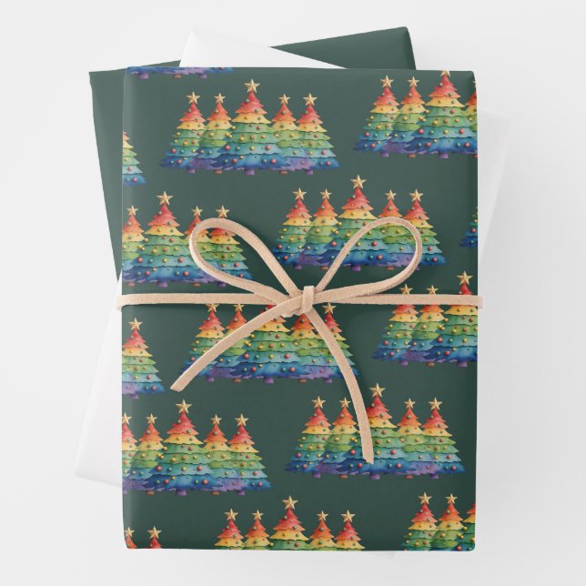 Christmas Pride Rainbow LGBTQ Equal Rights Gay  Geschenkpapier Set (Beispiel)