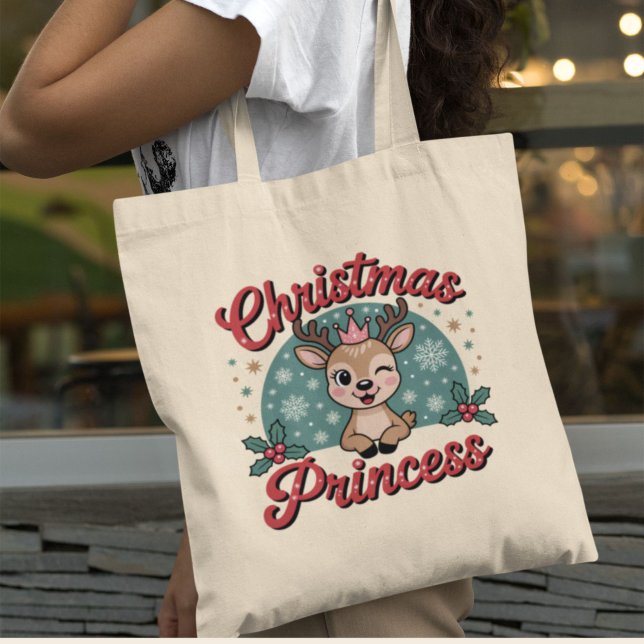 Christmas Princess | Cute Girly Reindeer Christmas Tragetasche (Von Creator hochgeladen)