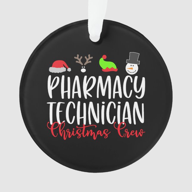 Christmas PT Pharmacy Tech Technician Ornament (Vorderseite)