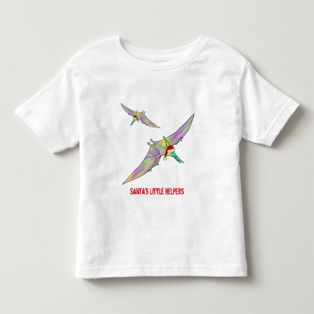 Christmas Pterodactyl Dinosaur Funny Santa Slogan Kleinkind T-shirt (Vorderseite)