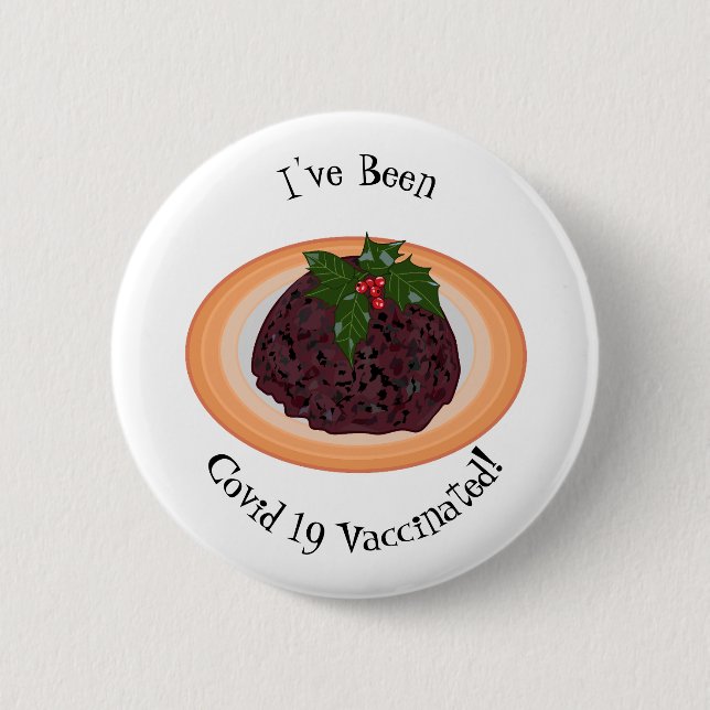 Christmas pudding cartoon illustration button (Vorderseite)