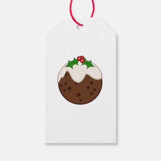 Christmas Pudding Illustrative Art Geschenkanhänger (Vorderseite)