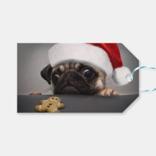 Christmas Pug Geschenkanhänger