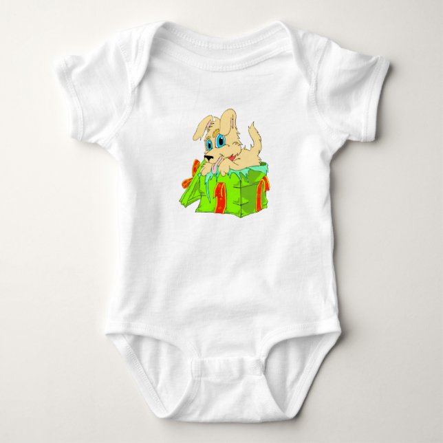 Christmas Puppy Baby Strampler (Vorderseite)