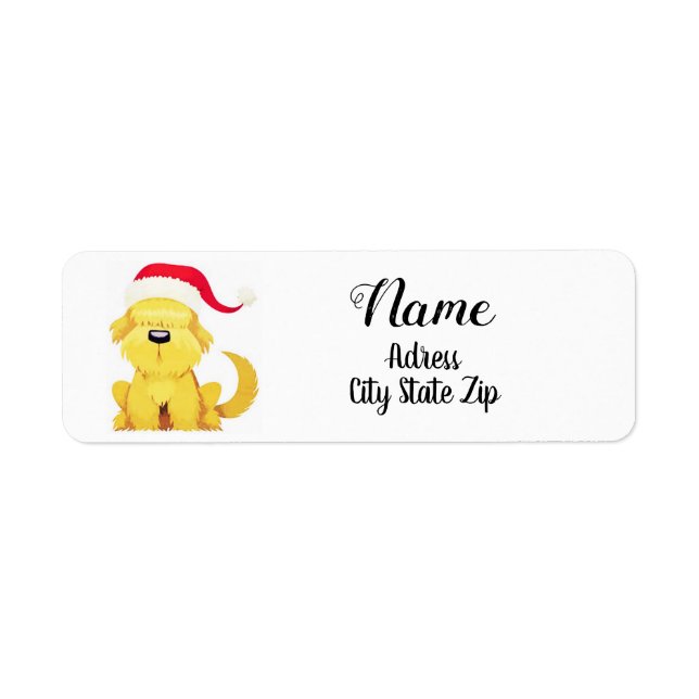 "CHRISTMAS "PUPPY" CHRISTMAS ADDRESS ETIKETT (Vorne)