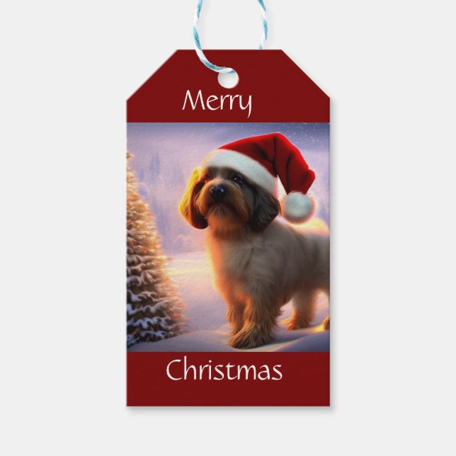 Christmas Puppy Geschenkanhänger (Vorderseite)