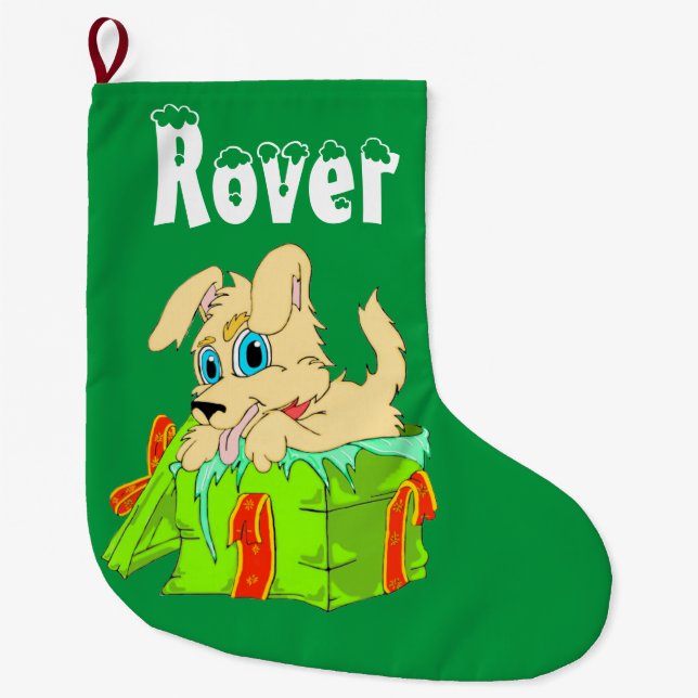 Christmas Puppy Großer Weihnachtsstrumpf (Vorderseite)