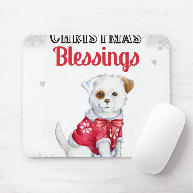 Christmas Puppy Mousepad (Mit Mouse)