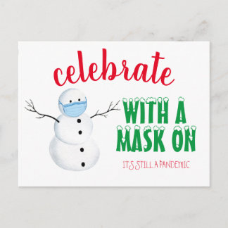 Christmas Quarantine Mask Holiday Postcard Postkarte