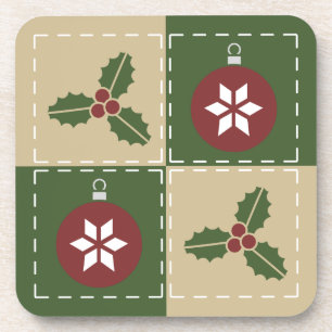 Christmas Quilt Square Untersetzer
