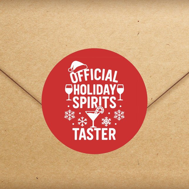 Christmas quote funny party spirits taster red runder aufkleber (Von Creator hochgeladen)