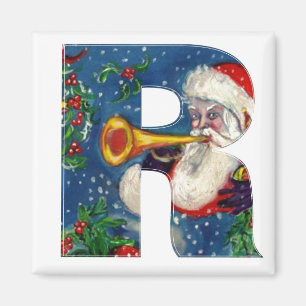 CHRISTMAS R SCHREIBEN / SANTA BUGLER MONOGRAMM MAGNET